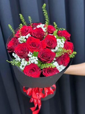 bó hồng đỏ
