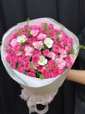 BÓ shophia bó tròn, giấy hồng